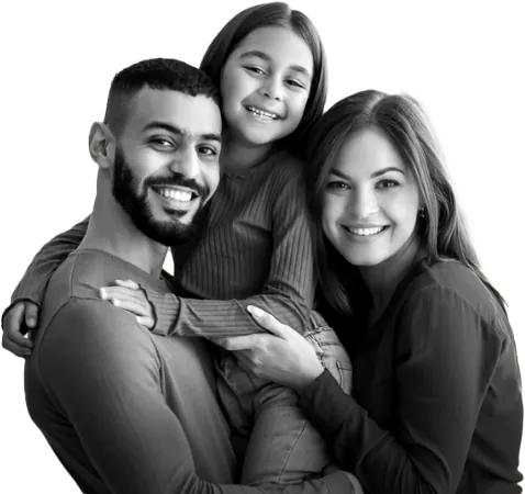 Happy family smiling